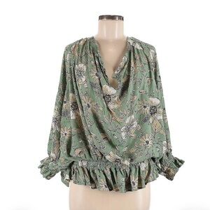 Easel Olive Floral Blouse